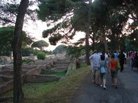 On the left: going to the concert. On the right: Roman ruins